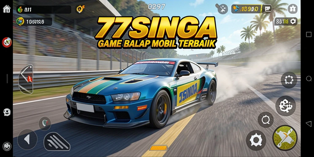 Tangkapan layar gameplay 77SINGA yang menarik saat balapan.