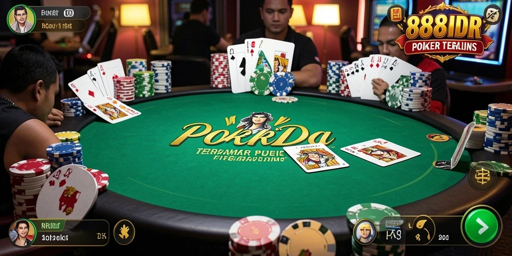 Tampilan menarik dari gameplay Poker di 888IDR.