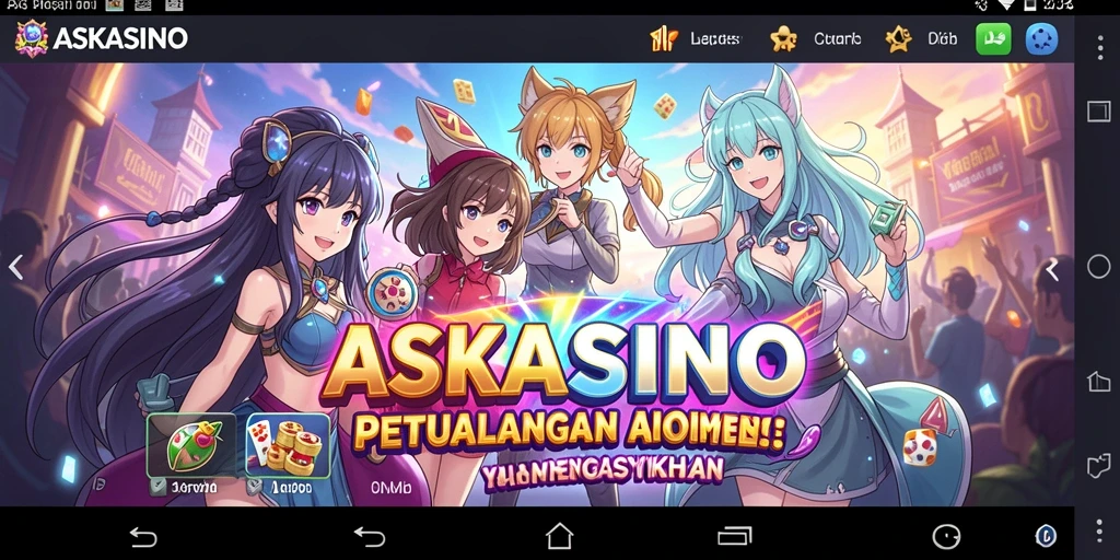 Gameplay ASKASINO dengan karakter anime yang dinamis.