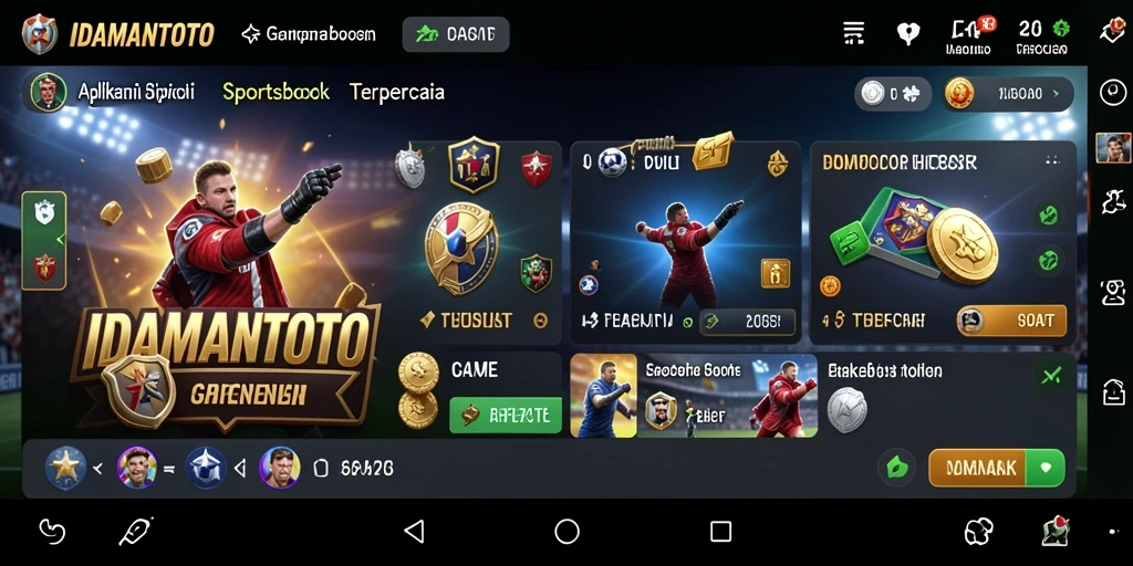 Tampilan antarmuka aplikasi IDAMANTOTO saat bermain taruhan olahraga.