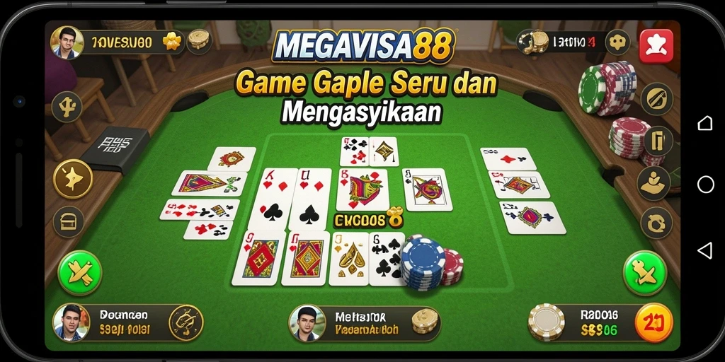 Cuplikan gameplay seru dari MEGAVISA88 yang menampilkan permainan Gaple.
