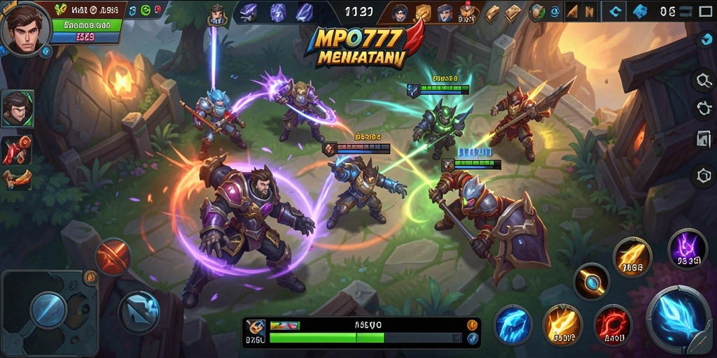 Tampilan menegangkan dari pertempuran dalam permainan MOBA MPO777.