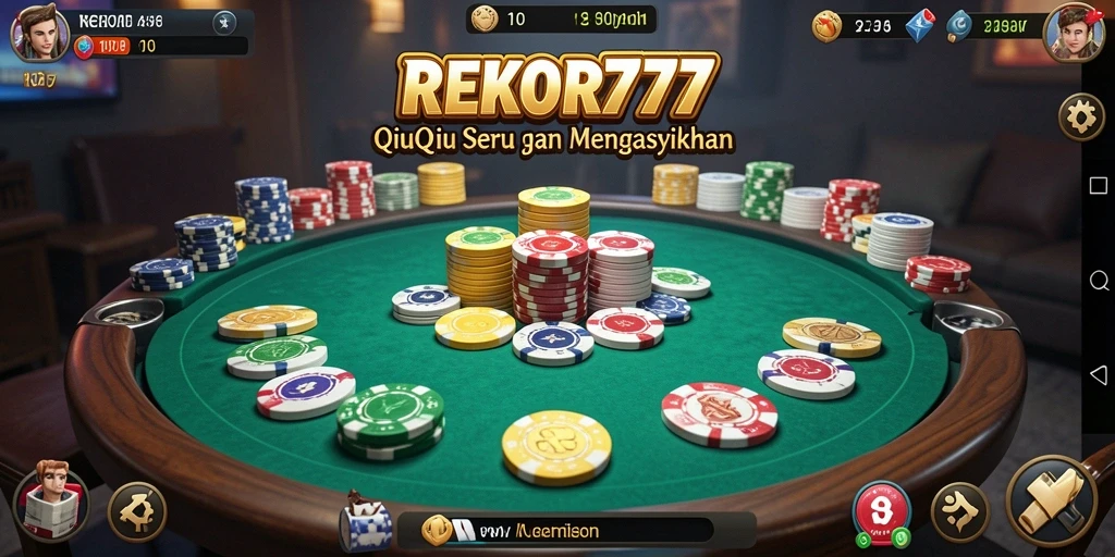 Tampilan gameplay seru dalam permainan QiuQiu REKOR777.