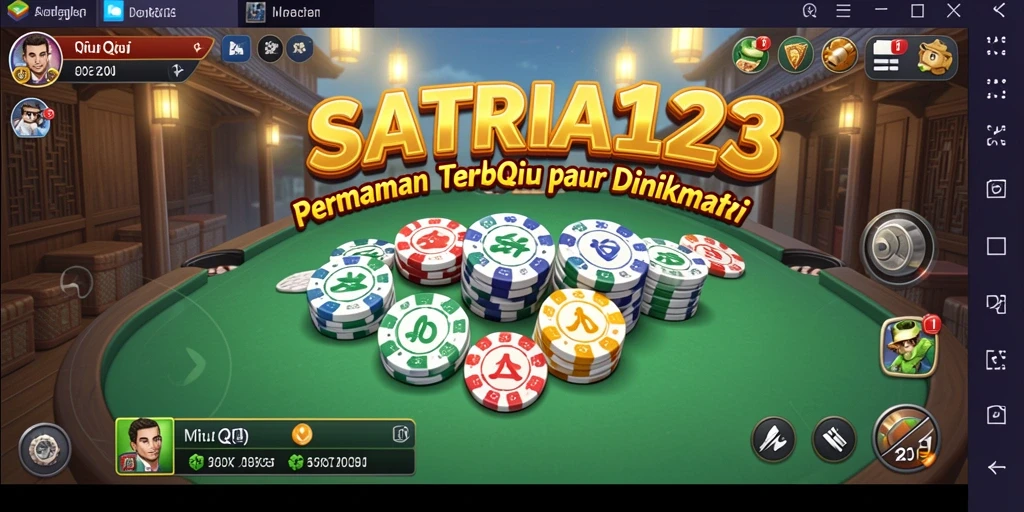 Screenshot SATRIA123 menampilkan aksi permainan QiuQiu yang mengasyikkan.