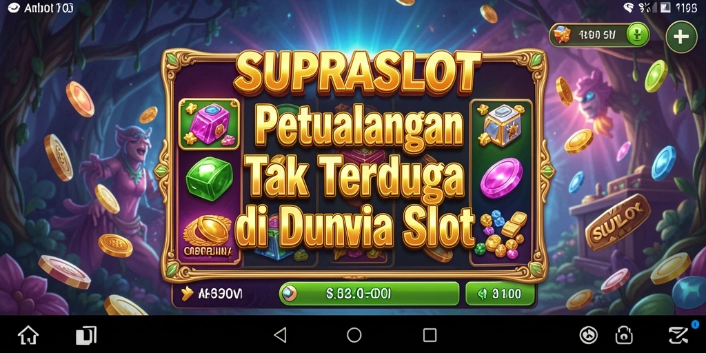 Screenshot tampilan gameplay SUPRASLOT yang penuh aksi dan petualangan.